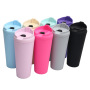 RTS 24oz Double-layer Plastic Straw Cup 710ml Portable Flip Cover BPA Free Outdoor Frosted Casual Cup with Lid Flip Straw