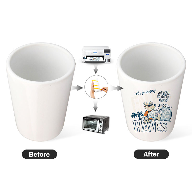 RTS Custom Logo 1.5oz Sublimation Blanks Ceramic Shot Glass Transfer Printing Shot Glass Blank Cup White Mug Wine Whiskey Cup