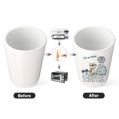 RTS Custom Logo 1.5oz Sublimation Blanks Ceramic Shot Glass Transfer Printing Shot Glass Blank Cup White Mug Wine Whiskey Cup