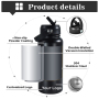 Sports Water Bottle 18oz 32oz Eco-friendly Stainless Steel Tumbler Dishwasher Safe 100% Leak-proof Reusable Cup Insulated Cup