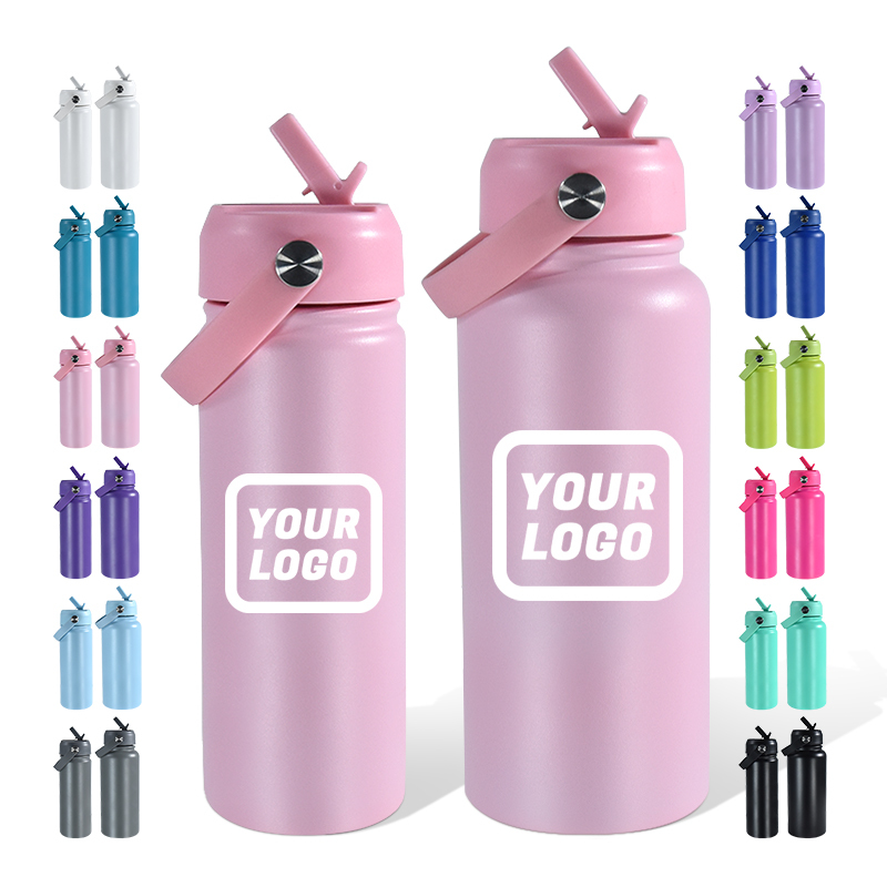 Sports Water Bottle 18oz 32oz Eco-friendly Stainless Steel Tumbler Dishwasher Safe 100% Leak-proof Reusable Cup Insulated Cup