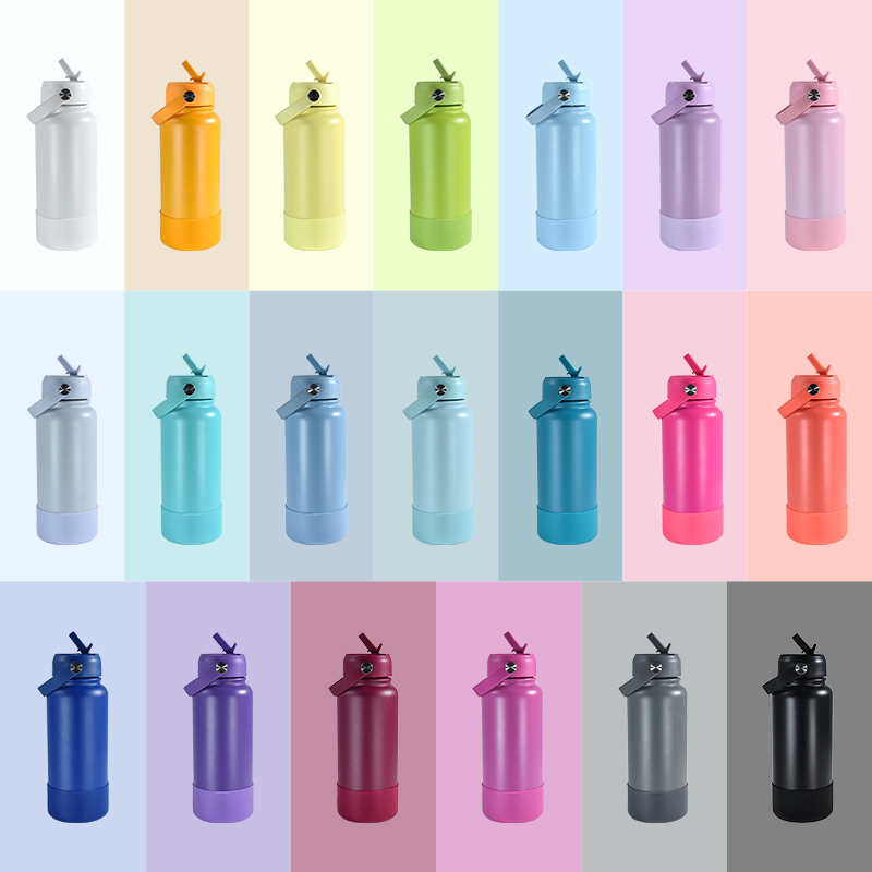 Sports Water Bottle 18oz 32oz Eco-friendly Stainless Steel Tumbler Dishwasher Safe 100% Leak-proof Reusable Cup Insulated Cup