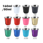 Eco-Friendly 80ml 160ml Double Wall Insulated 304 Stainless Steel Thermal Shot Glass Arabic Cup Reusable Espresso Coffee Cups
