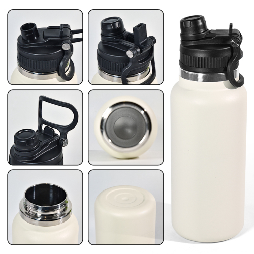 Wholesale 1000ML Double Wall Vacuum Insulated Stainless Steel Water Bottle Custom Business Gym Drink Cup with Lid Large Capacity
