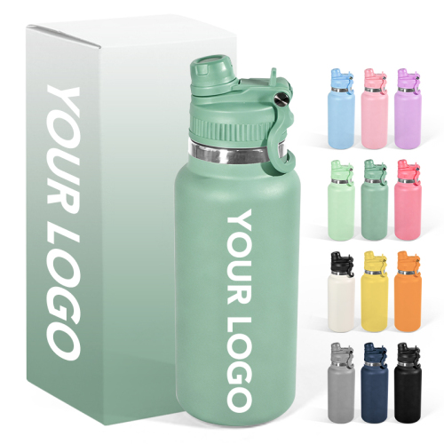 Wholesale 1000ML Double Wall Vacuum Insulated Stainless Steel Water Bottle Custom Business Gym Drink Cup with Lid Large Capacity