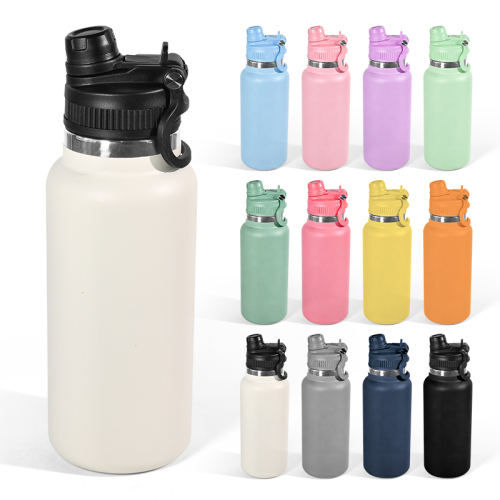 Wholesale 1000ML Double Wall Vacuum Insulated Stainless Steel Water Bottle Custom Business Gym Drink Cup with Lid Large Capacity