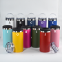 Custom LOGO Powder Coated 16oz Stainless Steel Double Wall Vacuum Insulated 4 in 1 Can Cooler Bottle with Opener