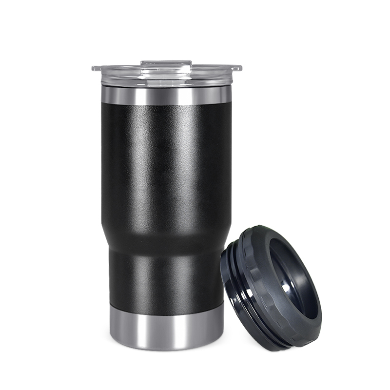 5 in 1 Double Wall Can Cooler Stainless Steel Beer Bottle Opener Vacuum Travel Tumbler Insulated 14oz Can Cooler with Two Lid