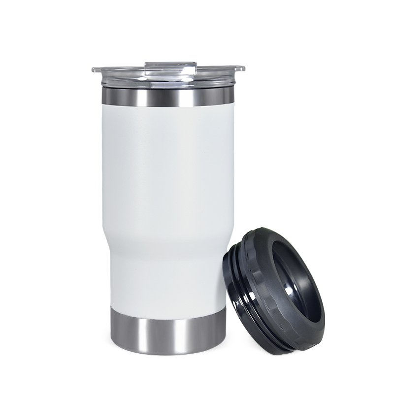 5 in 1 Double Wall Can Cooler Stainless Steel Beer Bottle Opener Vacuum Travel Tumbler Insulated 14oz Can Cooler with Two Lid