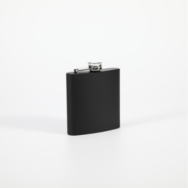 6oz 7oz 8oz Mini Matte Black Flat Creative Gift Alcohol 304 Stainless Steel Whisky Liquor Leather Hip Flask for Women
