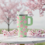 A Cup Full of Blossoms 14oz Stainless Steel Tumbler Portable H2.0 Straw Cup with Handle Vacuum Insulated Cup