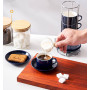 4pcs/Set 3oz 5oz 8oz Porcelain Stackable Cappuccino Cups W/ Saucers and Metal Stand for Coffee Drinks Cappuccino Latte Tea