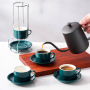 4pcs/Set 3oz 5oz 8oz Porcelain Stackable Cappuccino Cups W/ Saucers and Metal Stand for Coffee Drinks Cappuccino Latte Tea