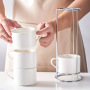 4pcs/Set 3oz 5oz 8oz Porcelain Stackable Cappuccino Cups W/ Saucers and Metal Stand for Coffee Drinks Cappuccino Latte Tea