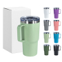 RTS 25pcs/ctn 20 oz Tumbler with Handle Stainless Steel Insulated Coffee Mug Tumbler with Lid and Straw Metal Brush