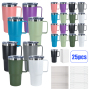 RTS 25pcs/ctn 20 oz Tumbler with Handle Stainless Steel Insulated Coffee Mug Tumbler with Lid and Straw Metal Brush