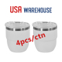 RTS 4PCS/CTN US Warehouse 4oz Powder Coated White Coffee Mugs Mini Cups Inside with Enamel Coating