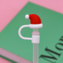 Christmas Cartoon Straw Silicone Dustproof Cover Flower Love Gift Plug Straw Topper Soft Rubber Straw Cover