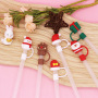 Christmas Cartoon Straw Silicone Dustproof Cover Flower Love Gift Plug Straw Topper Soft Rubber Straw Cover