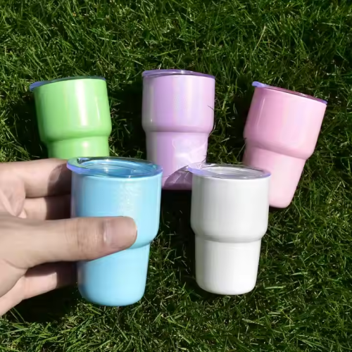 Clearance Sale 50pcs/ctn 3oz Holographic Shimmer Insulated Tumbler Mug Mini Whiskey Bar Glasses Shot Beer Cup Colorful Drinkware