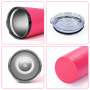 Custom 20oz Stainless Steel 18/8 Tumbler Black Coating Mixed Color Cup Double Wall Car Travel Mug with Slide Lid for Laser