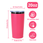 Custom 20oz Stainless Steel 18/8 Tumbler Black Coating Mixed Color Cup Double Wall Car Travel Mug with Slide Lid for Laser