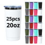 Custom 20oz Stainless Steel 18/8 Tumbler Black Coating Mixed Color Cup Double Wall Car Travel Mug with Slide Lid for Laser