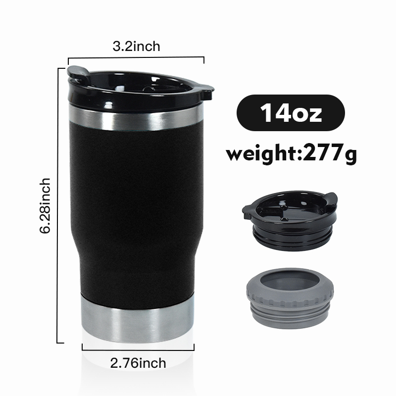 High Quality 4 in 1 Stainless Steel 14oz Powder Coated Car Can Cooler Bottle Cooler Keeps Beverage Drinks Cold for Hours