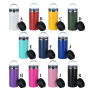 Custom Logo 16oz Powder Coated Stainless Steel Double Wall Vacuum Tumbler Insulated Can Cooler With Bottle Opener and Dual Lids