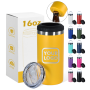 Custom Logo 16oz Powder Coated Stainless Steel Double Wall Vacuum Tumbler Insulated Can Cooler With Bottle Opener and Dual Lids