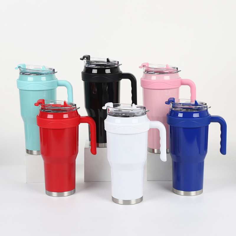 Wholesale 40oz Stainless Steel Tumbler Spray Painting Double Wall Car Travel Mug Insulation Cup with Handle for Customization