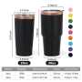 Travel Mug Stainless Steel 20oz Black to Copper Tumbler Termos De Acero Inoxidable Tumblers Custom logo