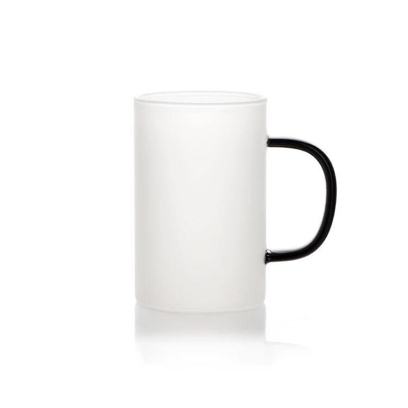 10oz Sublimation Frosted Beer Glass Mug With Colorful Glass Handle DIY Blank Mug