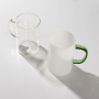 10oz Sublimation Frosted Beer Glass Mug With Colorful Glass Handle DIY Blank Mug