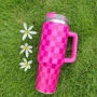 40oz Stainless Steel Checkerboard Printing Powder Coated Classic Tumblers Keep Cold or Hot  Well