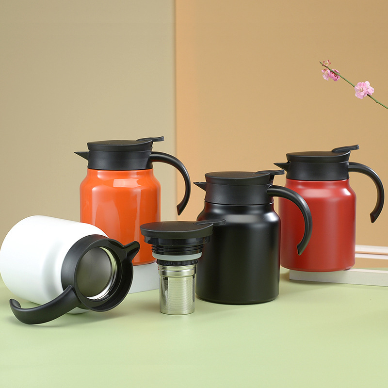 800ml 1000ml Stainless Steel Vacuum Insulated Termo Water Bottle Tea Pot Termos Flask Travel Kettle Thermal Coffee Carafe Custom