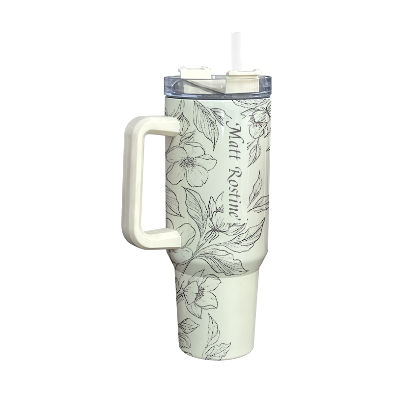Factory Wholesale Price Stainless Steel Tumbler 40oz Dye Sublimation Spray Paint Colored Travel Mug with Handle
