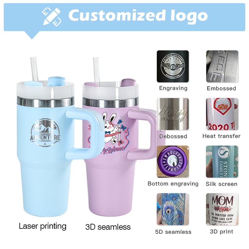 Custom Mug Coffee Thermal Cups with logo 14oz Insulated Coffee Mugs Custom with Handles Custom Laser Engraved Tumblers