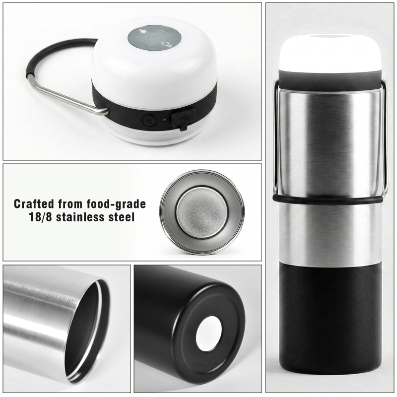 Smart Insulated Coffee Tumbler 500ML 2-1N-1 PORTABLE LIGHT & THERMOSES Water Bottle 20oz Led Water Bottle Smart Drinkware