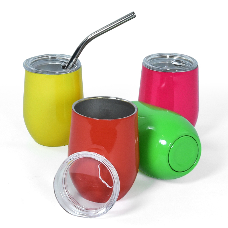 New Arrival 3oz Neon Egg Shape Double Wall Stainless Steel  Wine Tumbler Mini Cups for Bar, Club, Restaurant, Home Use