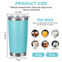 Wholesale 20oz Powder Coated Travel Coffee Mug Laser Tumbler Stainless Steel Vacuum Mug Double Wall Car Tumbler with Lid