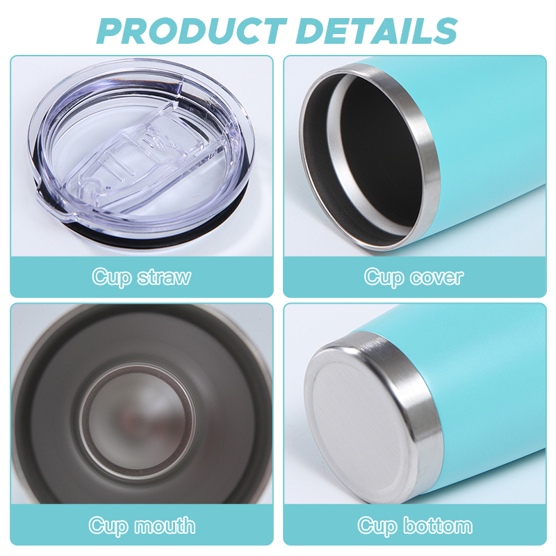 Wholesale 20oz Powder Coated Travel Coffee Mug Laser Tumbler Stainless Steel Vacuum Mug Double Wall Car Tumbler with Lid