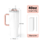 40oz H2.0 Cups Stainless Steel Double Wall Reusable Insulated Mugs Sublimation Blanks Tumbler with Handle and Straw NO MOQ