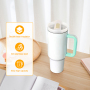40oz H2.0 Cups Stainless Steel Double Wall Reusable Insulated Mugs Sublimation Blanks Tumbler with Handle and Straw NO MOQ
