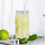 Custom Plastic Drinkware 16oz All clear Acrylic Clear Can Plastic Tumbler With clear PP Lid for Vinyl UV DTF
