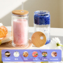 Doppelwandige Becher Vorgebohrt Snow Globe Tumbler Schneekugeltumbler 16oz Acrylic Snow Globe Cups with Wooden Lids