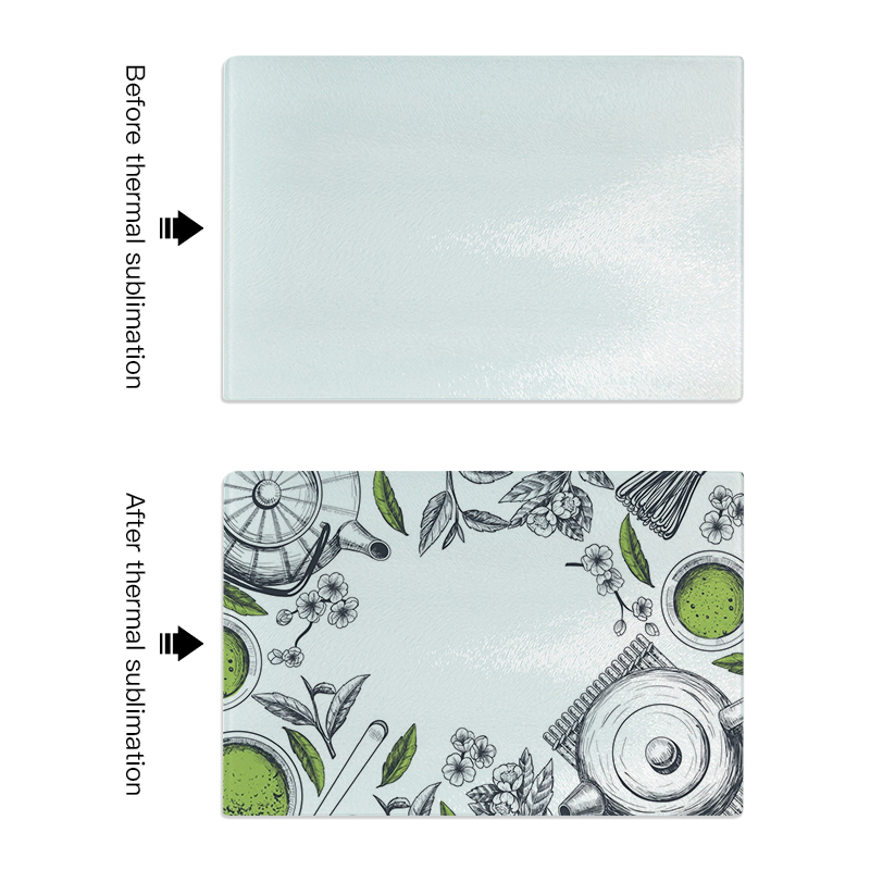 Custom Logo Hot Sale Sublimation Blank Cutting Tempered Glass Material Cutting Chopping Board