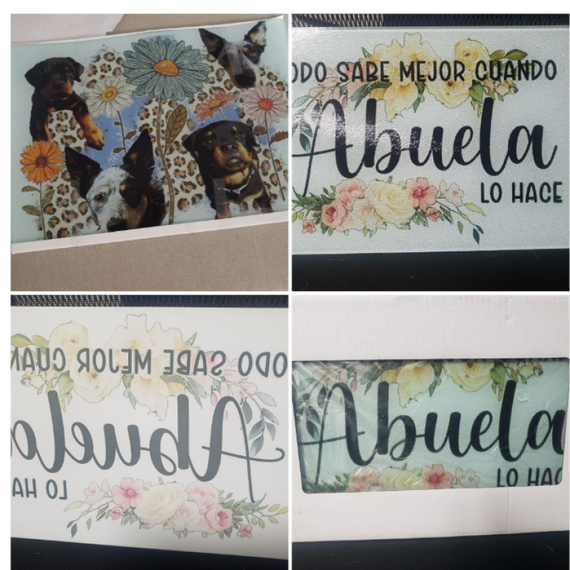 Custom Logo Hot Sale Sublimation Blank Cutting Tempered Glass Material Cutting Chopping Board