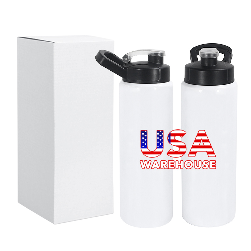 RTS 26oz Sports Camping Water Bottle Handgrip Sublimation Blanks Double Walled Tumblers with New Style Lid Handle 25pcs/ctn