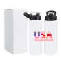 RTS 26oz Sports Camping Water Bottle Handgrip Sublimation Blanks Double Walled Tumblers with New Style Lid Handle 25pcs/ctn